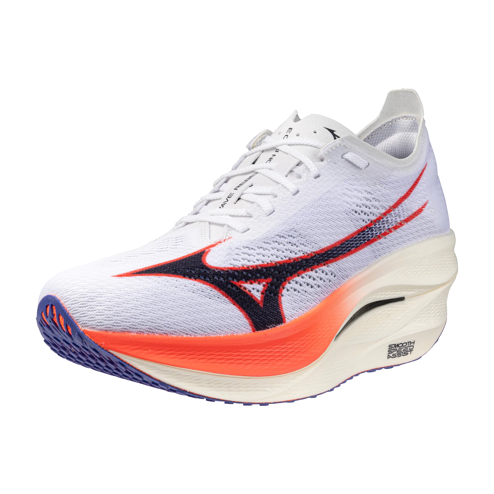 Mizuno Unisex Wave Rebellion Pro 3 - White/Baritone Blue/Fiery Coral - Neutral - AW25 - Image 4